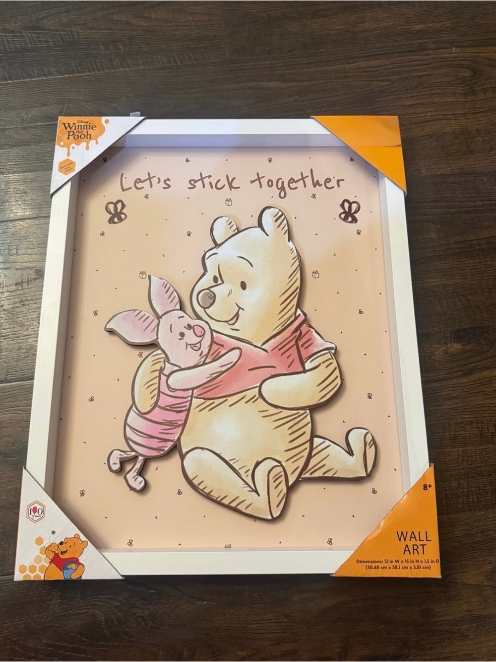 Winnie the Pooh wall decor - "Let's Stick Together"